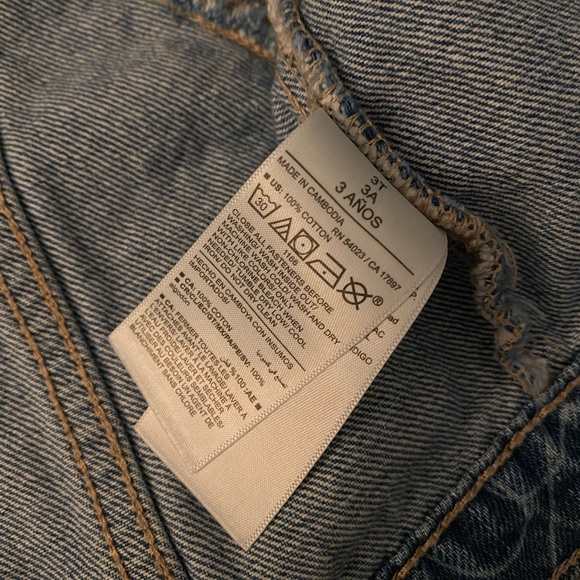 girls denim jacket 3T toddler Old Navy Kids Heart Patterned Blue Jean Jacket - Picture 8 of 16